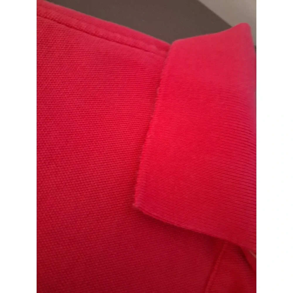 Polo Ralph Lauren Mens Classic Fit Dark Pink Cotton Mesh Pique Polo Shirt Medium